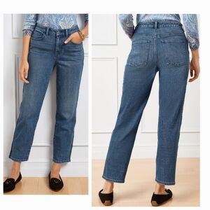 Talbots Women's High Waist Straight Leg Ankle Sequin Side Stripe Jean  Sz 16 NEW